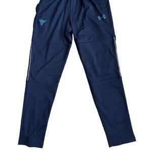 UA Under Armour Men Project Rock Track Pants Knit Tapered Blue 1357201 408 M